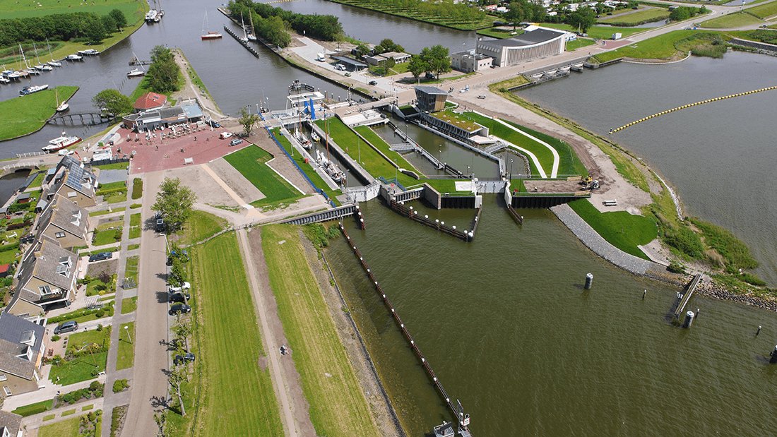 Sluis Stavoren luchtfoto